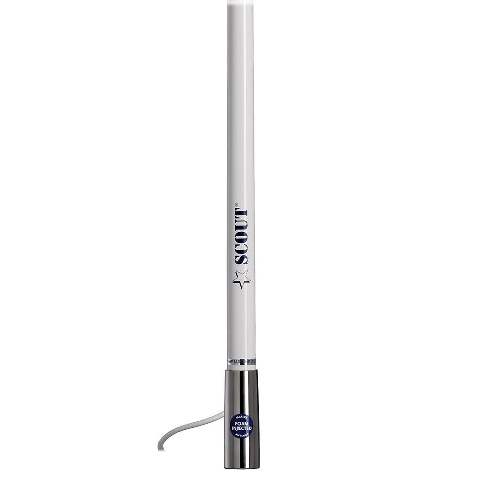 Scout 4' White VHF Antenna 3dB Stainless Steel Ferule w/5M RG - 58 Includes PL - 259 - Get Tight Gear