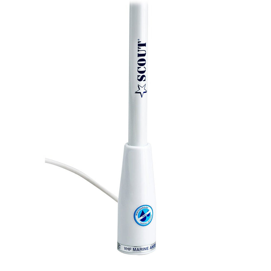 Scout 5' White VHF Antenna 3dB Nylon Ferrule w/5M RG - 58 Coax KS - 22 - Get Tight Gear