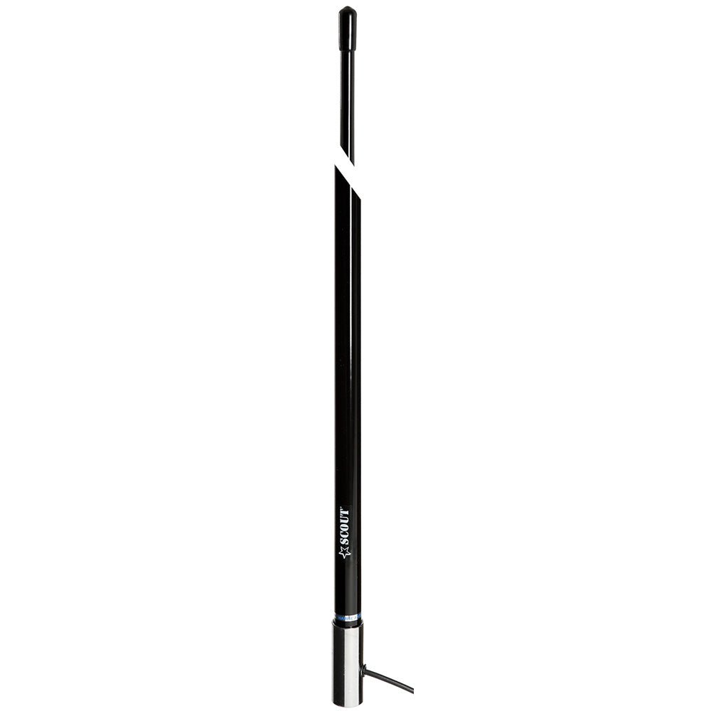Scout 8' Black VHF Antenna 6dB Stainless Steel Ferrule w/5M RG - 58 Coax Includes PL - 259 KS - 42 - Get Tight Gear