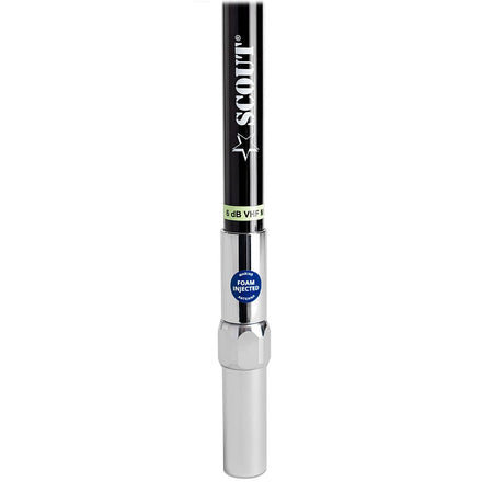 Scout 8' QuickFit Black VHF Antenna w/5M Cable + FME Quick 6 Foam Filled 6db Solid Brass & Copper Element - Get Tight Gear