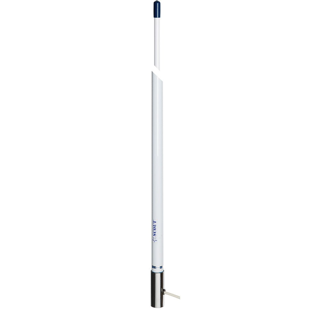 Scout 8' White VHF Antenna 6dB Stainless Steel Ferrule w/5M RG - 58 Coax Includes PL - 259 KS - 42 - Get Tight Gear