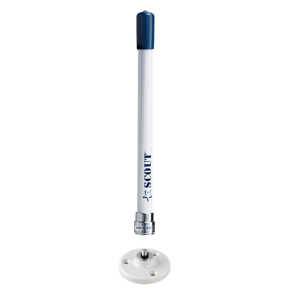 Scout 9" Stubby White VHF Antenna w/Quick Mount Includes 5M RG - 58, Mount & Integrated Connector KS - 10 - Get Tight Gear