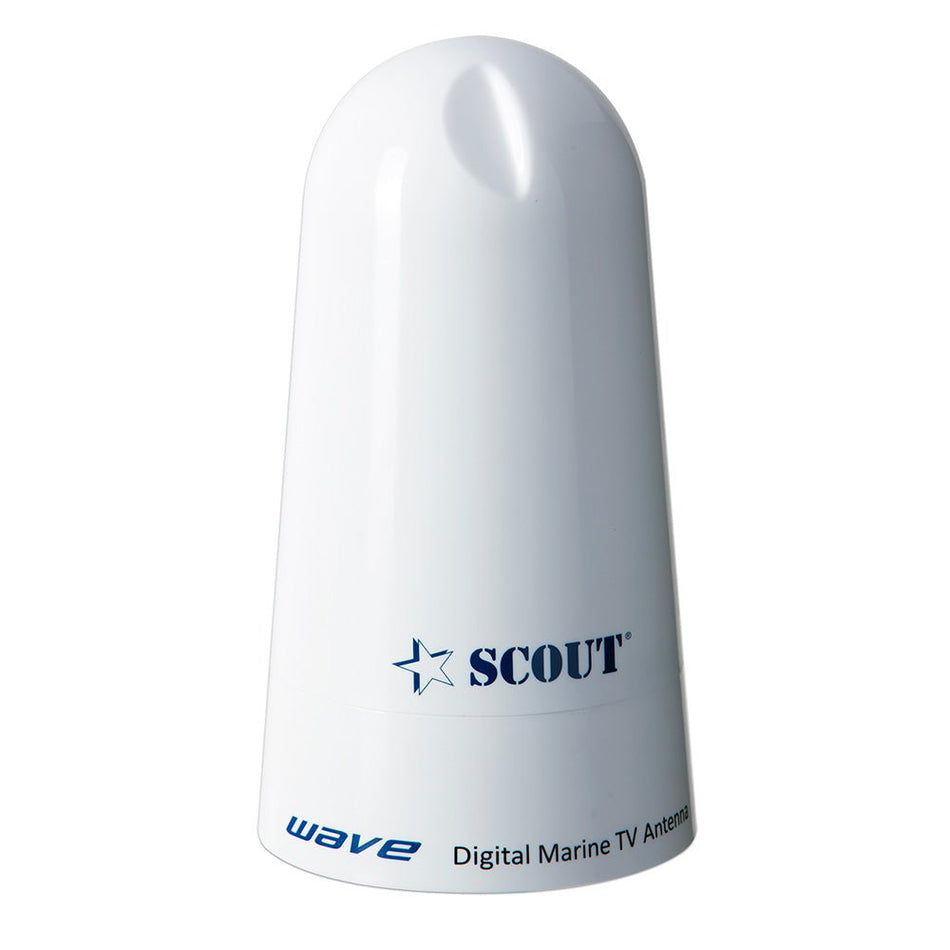 Scout Wave 4" White TV Antenna Omnidirectional 25dB Gain w/10M, 75 ohms, Cable - Get Tight Gear