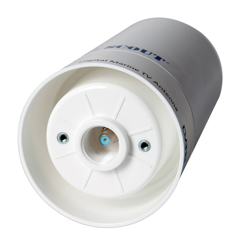 Scout Wave 4" White TV Antenna Omnidirectional 25dB Gain w/10M, 75 ohms, Cable - Get Tight Gear