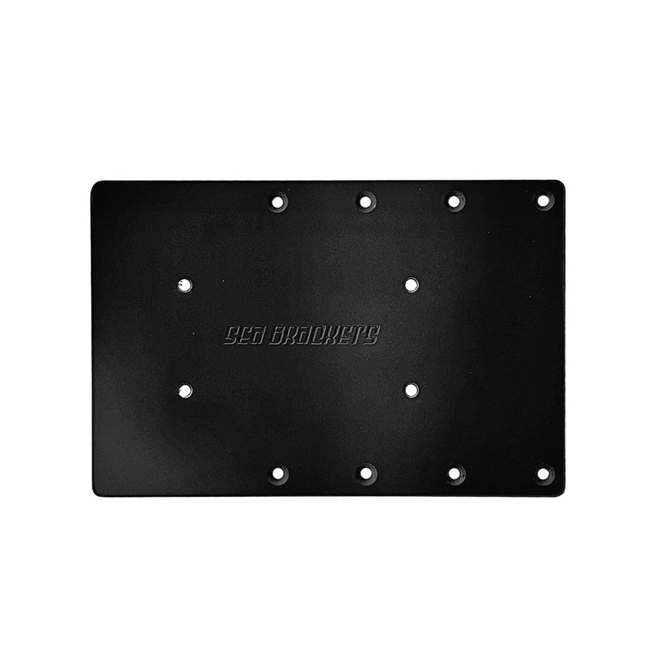 Sea Brackets 12" Straight Trolling Motor Plate f/Garmin Force Kraken - Black - Get Tight Gear