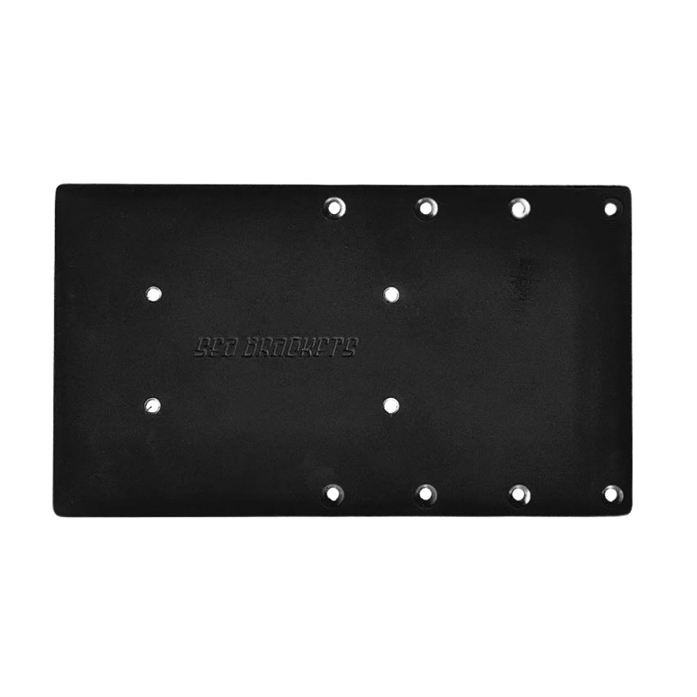 Sea Brackets 14" Straight Trolling Motor Plate f/Garmin Kraken - Black - Get Tight Gear