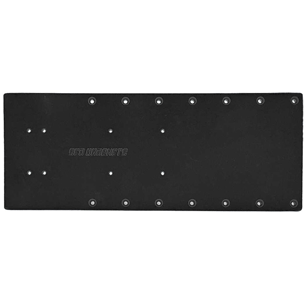 Sea Brackets 20" Straight Trolling Motor Plate - Black - Get Tight Gear
