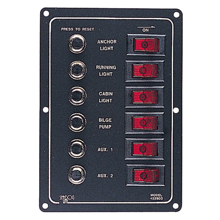 Sea - Dog Aluminum Circuit Breaker Panel - 6 Circuit - Get Tight Gear