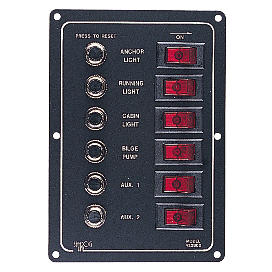 Sea - Dog Aluminum Circuit Breaker Panel - 6 Circuit - Get Tight Gear