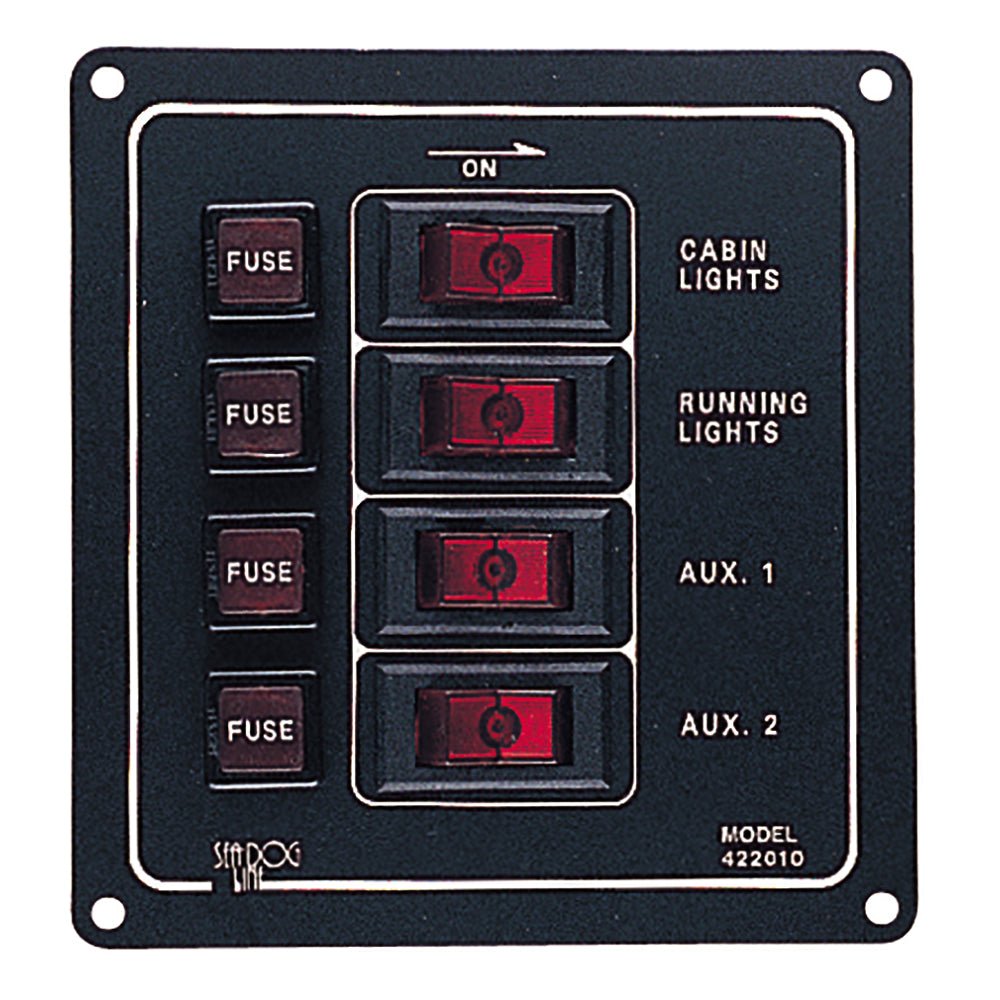 Sea - Dog Aluminum Switch Panel - Vertical - 4 Switch - Get Tight Gear