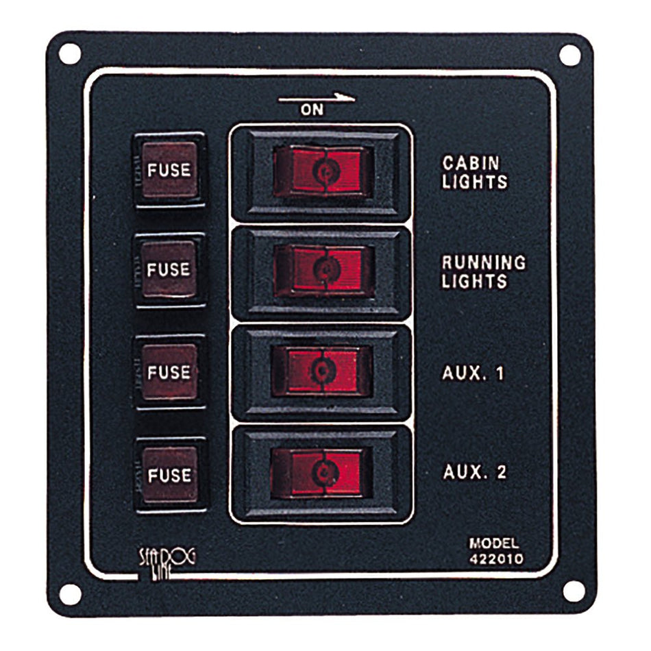 Sea - Dog Aluminum Switch Panel - Vertical - 4 Switch - Get Tight Gear