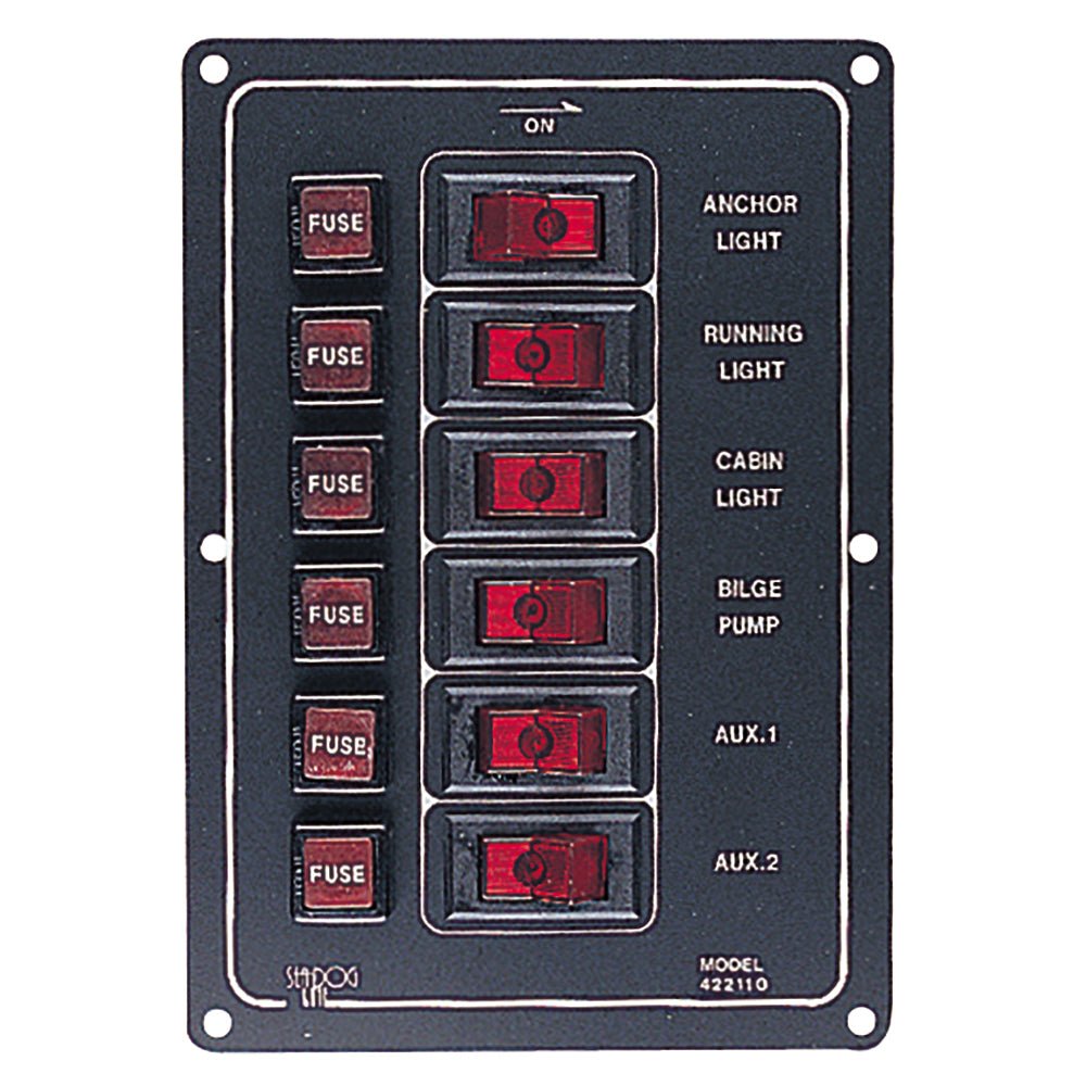 Sea - Dog Aluminum Switch Panel Vertical - 6 Switch - Get Tight Gear