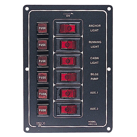 Sea - Dog Aluminum Switch Panel Vertical - 6 Switch - Get Tight Gear