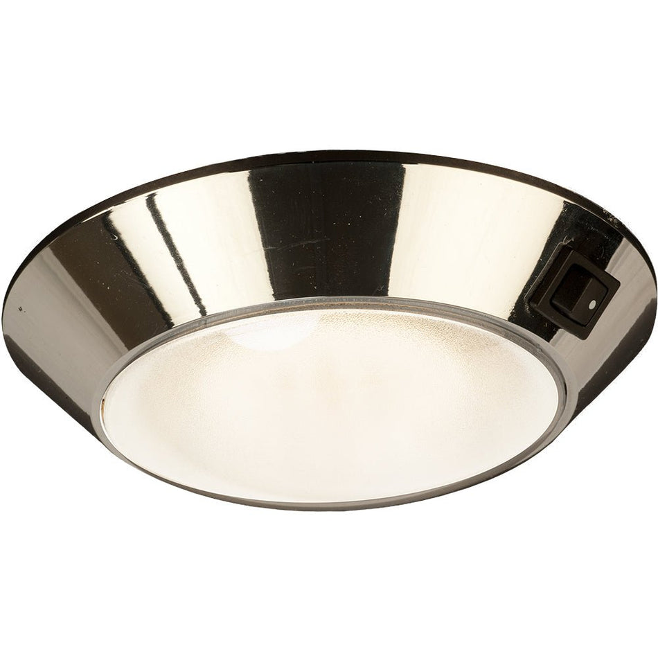 Sea - Dog Chrome Plastic LED Dome Light 4" Day/Night - Clear/Red Bulb - Get Tight Gear