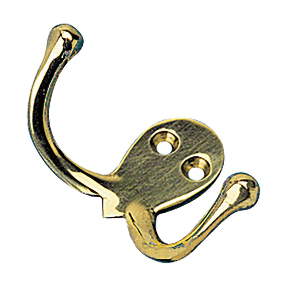 Sea - Dog Double Coat Hook - Cast Brass - Get Tight Gear