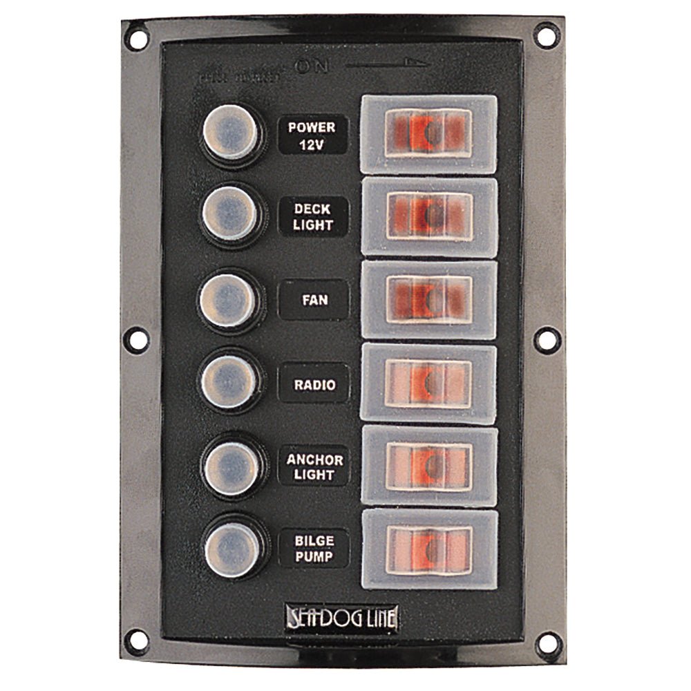 Sea - Dog Splash Guard Circuit Breaker Panel - 6 Circuit - Get Tight Gear