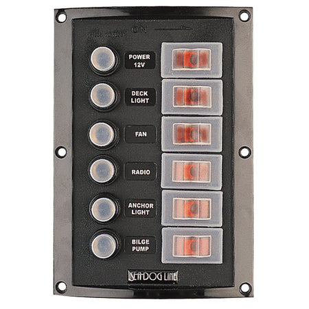 Sea - Dog Splash Guard Circuit Breaker Panel - 6 Circuit - Get Tight Gear
