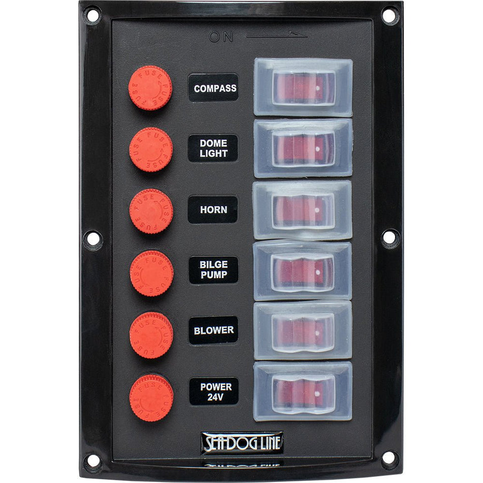 Sea - Dog Splash Guard Switch Panel Vertical - 6 Switch - Get Tight Gear