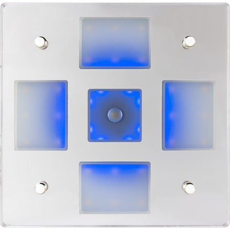 Sea - Dog Square LED Mirror Light w/On/Off Dimmer - White & Blue - Get Tight Gear