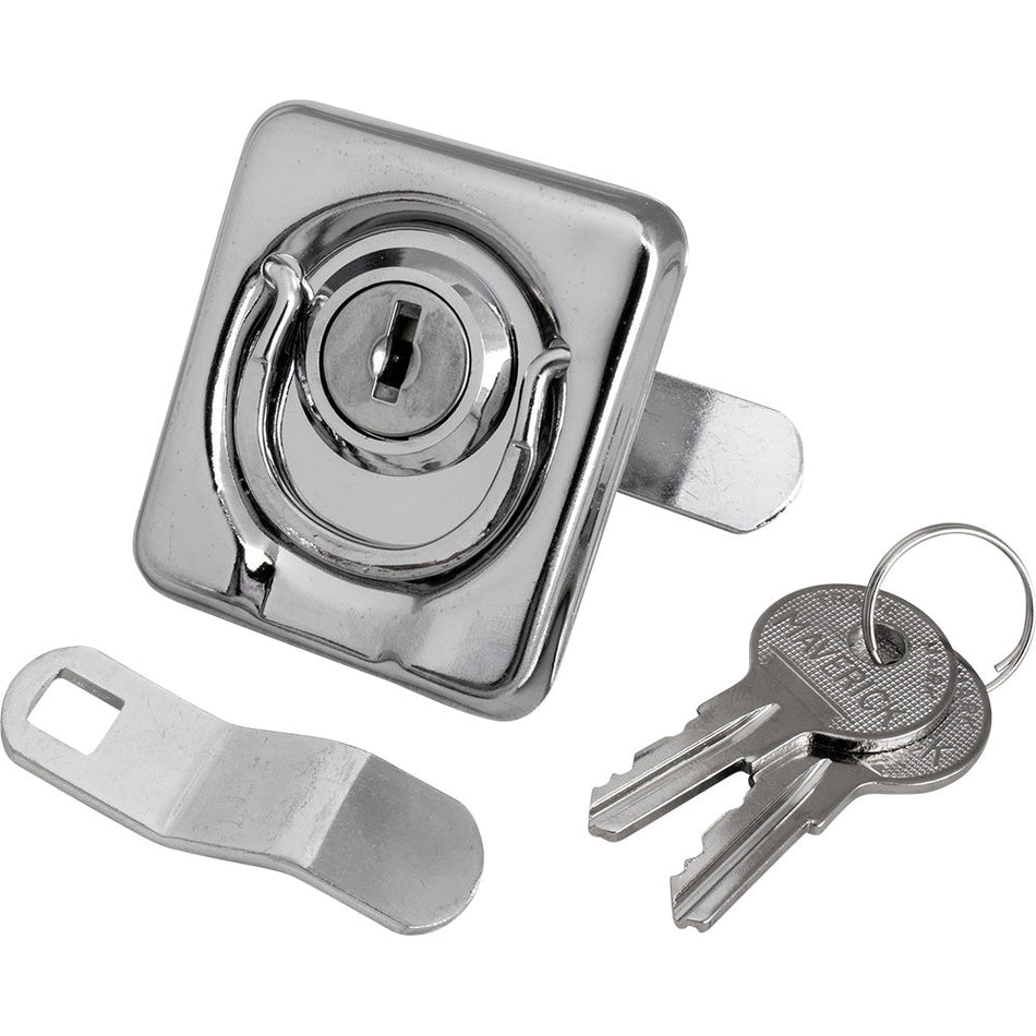 Sea - Dog Surface Mount Locking Ring Pull - Stamped 304 Stainless Steel/Die Cast Zinc Lock - Get Tight Gear
