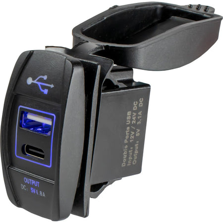 Sea - Dog USB & USB - C Rocker Switch Style Power Socket - Get Tight Gear