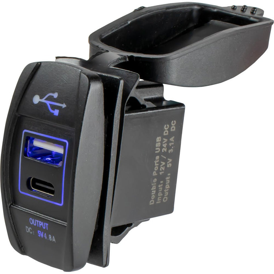 Sea - Dog USB & USB - C Rocker Switch Style Power Socket - Get Tight Gear