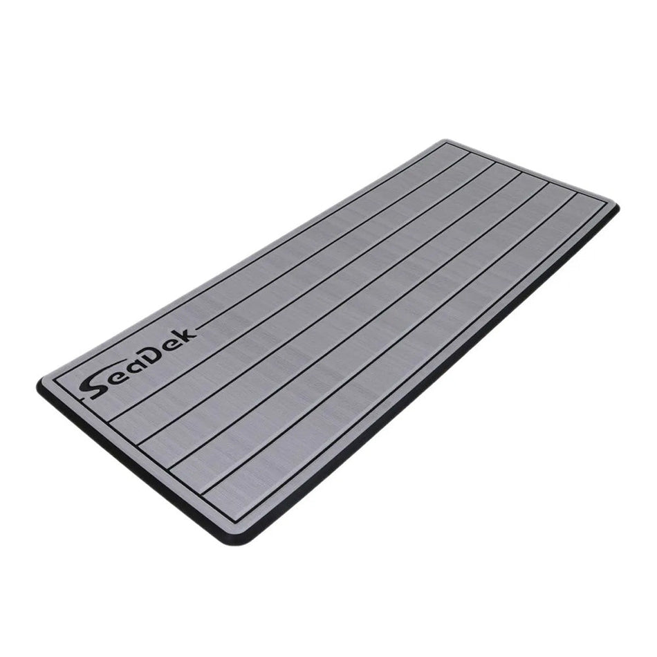 SeaDek 16 x 39" 20mm Dual Density Large Teak Helm Pad w/SeaDek Logo - Brushed Texture - Storm Gray/Black (406.4mm x 990.6mm x 20mm) - Get Tight Gear
