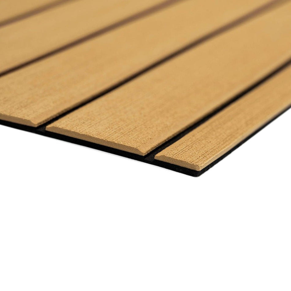 SeaDek 40" x 80" 6mm Teak Full Sheet - Brushed Texture - Camel/Black (1016mm x 2032mm x 6mm) - Get Tight Gear