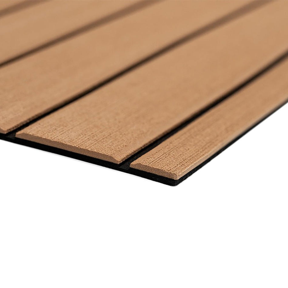 SeaDek 40" x 80" 6mm Teak Full Sheet - Brushed Texture - Mocha/Black (1016mm x 2032mm x 6mm) - Get Tight Gear