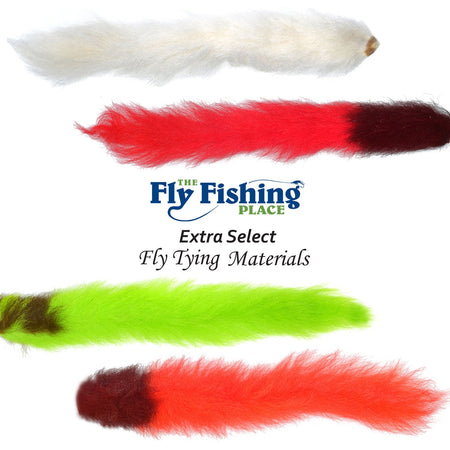 Select Grade Calf Tails - Kiptails - Master Pack - 4 Fluorescent Colors - White Fire Orange Chartreuse Red - Get Tight Gear