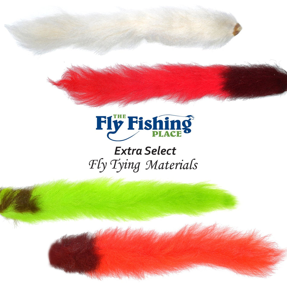 Select Grade Calf Tails - Kiptails - Master Pack - 4 Fluorescent Colors - White Fire Orange Chartreuse Red - Get Tight Gear
