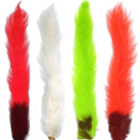 Select Grade Calf Tails - Kiptails - Master Pack - 4 Fluorescent Colors - White Fire Orange Chartreuse Red - Get Tight Gear