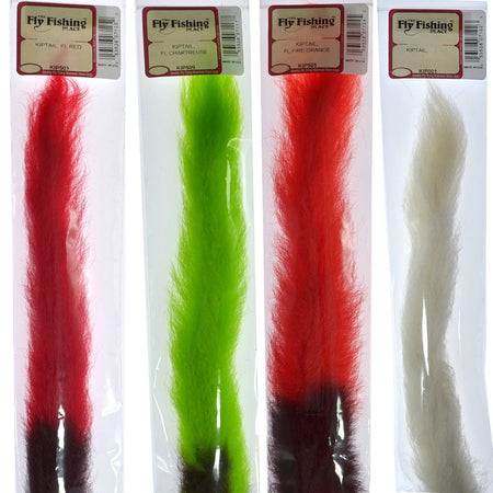 Select Grade Calf Tails - Kiptails - Master Pack - 4 Fluorescent Colors - White Fire Orange Chartreuse Red - Get Tight Gear