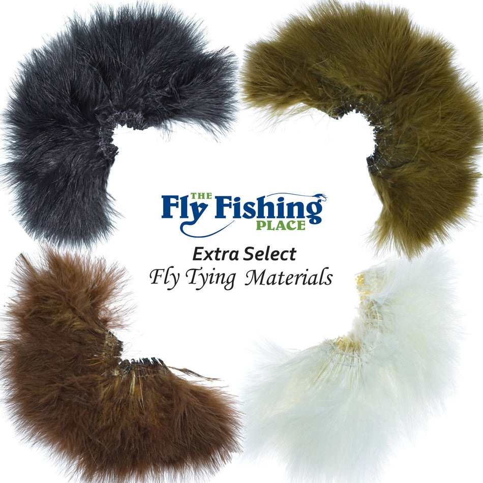 Select Strung Long Spey Marabou Master Pack - 4 Colors - White Dark Brown Sculpin Olive Black - Get Tight Gear