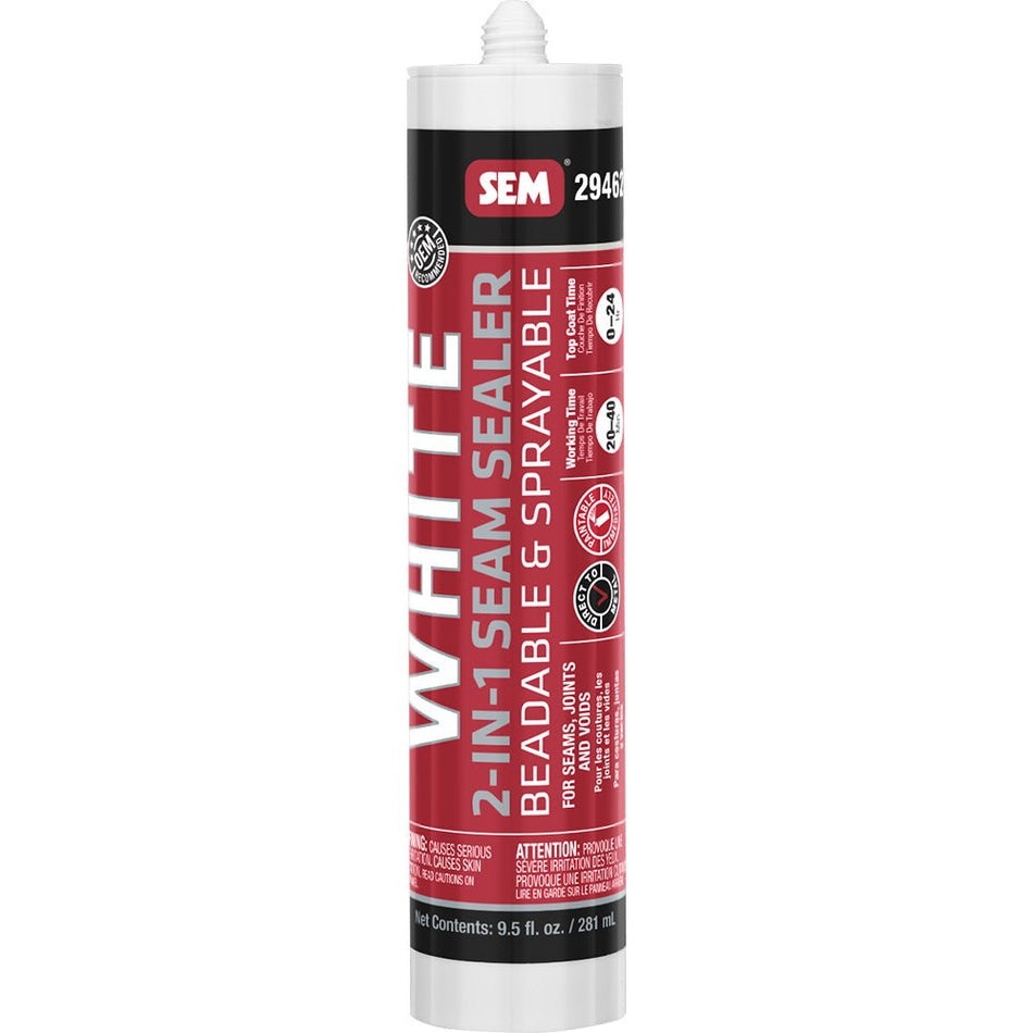 SEM 2 - IN - 1 Seam Sealer - 9.5oz Tube - White - Get Tight Gear