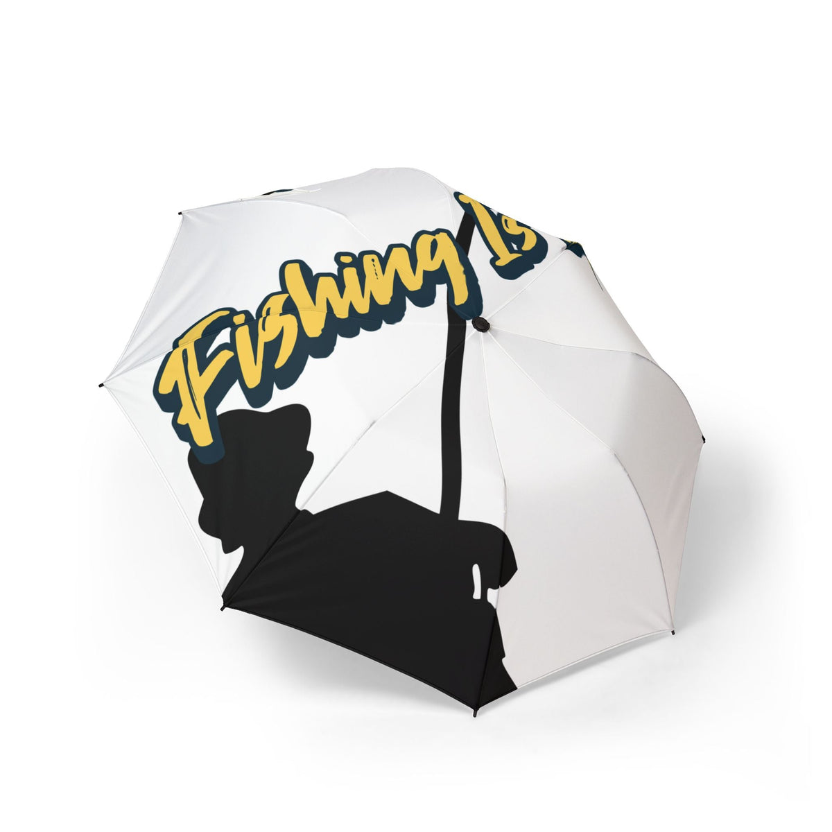 Semi - Automatic Foldable Umbrella - 'Fishing Is Life' Design - Get Tight Gear