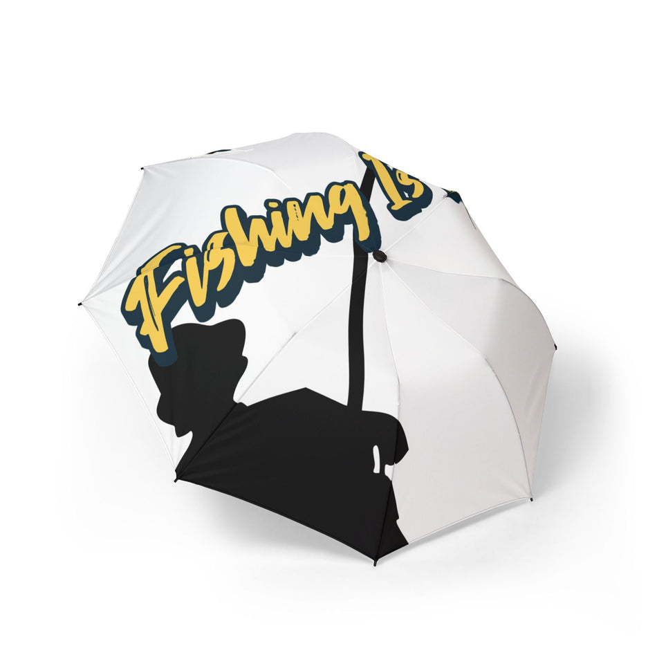 Semi - Automatic Foldable Umbrella - 'Fishing Is Life' Design - Get Tight Gear