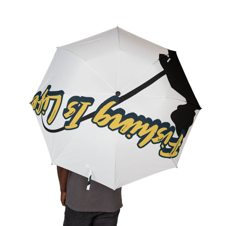 Semi - Automatic Foldable Umbrella - 'Fishing Is Life' Design - Get Tight Gear