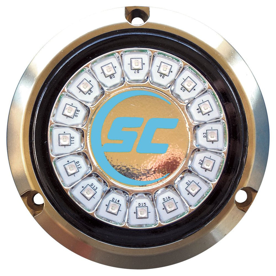 Shadow - Caster Bimini Blue Single Color Underwater Light - 16 LEDs - Bronze - Get Tight Gear