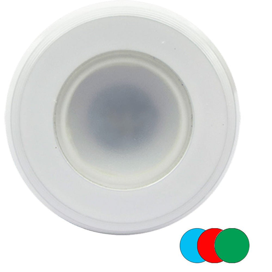 Shadow - Caster Color - Changing White, Blue & Red Dimmable - White Powder Coat Down Light - Get Tight Gear