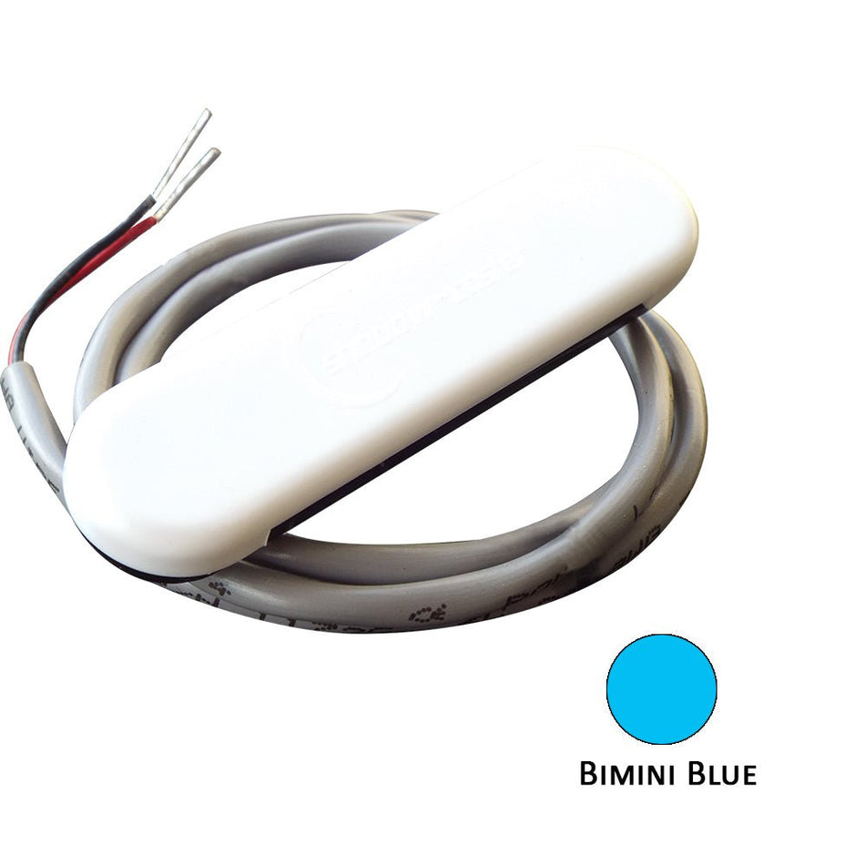 Shadow - Caster Courtesy Light w/2' Lead Wire - White ABS Cover - Bimini Blue - 4 - Pack - Get Tight Gear