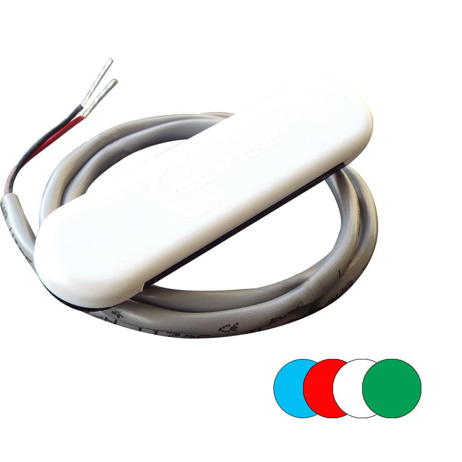 Shadow - Caster Courtesy Light w/2' Lead Wire - White ABS Cover - RGB Multi - Color - 4 - Pack - Get Tight Gear