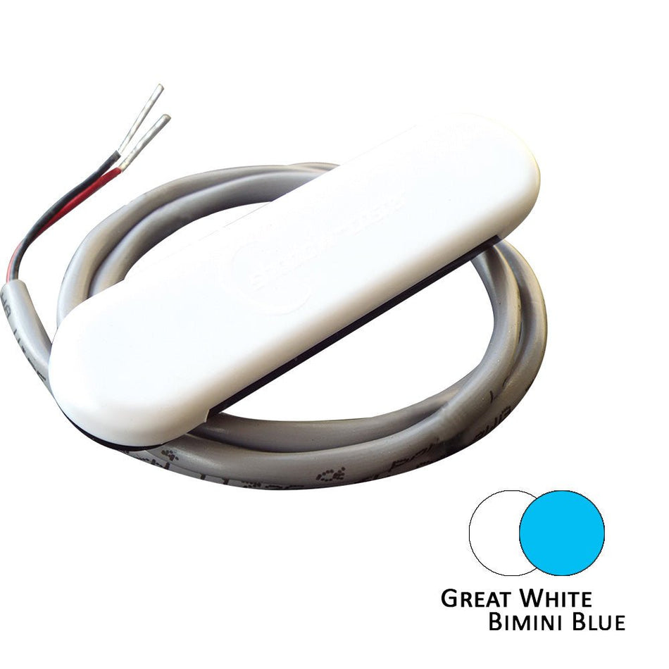 Shadow - Caster Dual Color Courtesy Light w/2' Lead Wire - White Abs Cover - Great White/Bimini Blue - Get Tight Gear