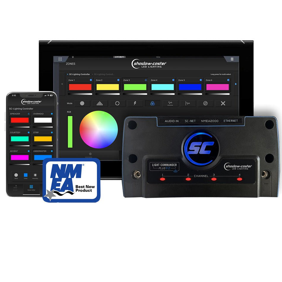 Shadow - Caster Light Commander Version 2 - 6 - Zone Lighting Controller w/Bluetooth/Wi - Fi, NMEA 2000 & HTML Ethernet Connectivity - Get Tight Gear