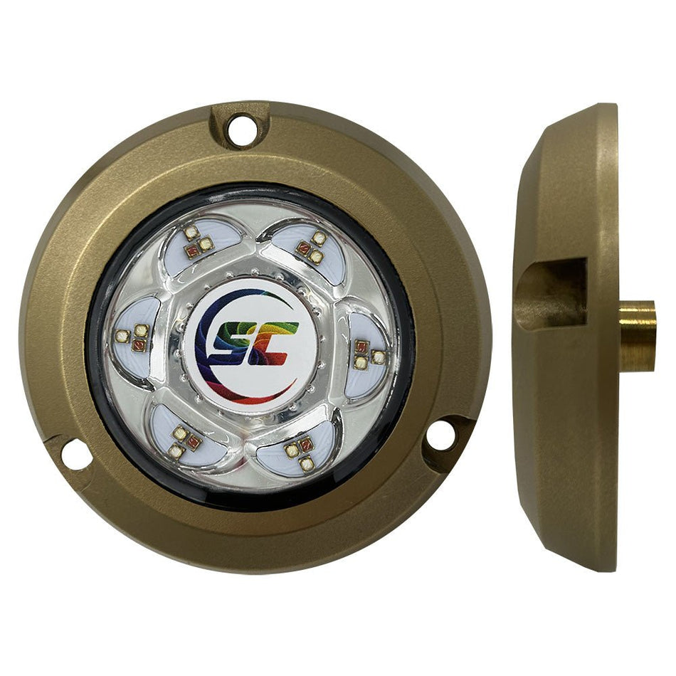 Shadow - Caster SC2 Series Bronze Surface Mount Underwater Light - Full - Color - Get Tight Gear