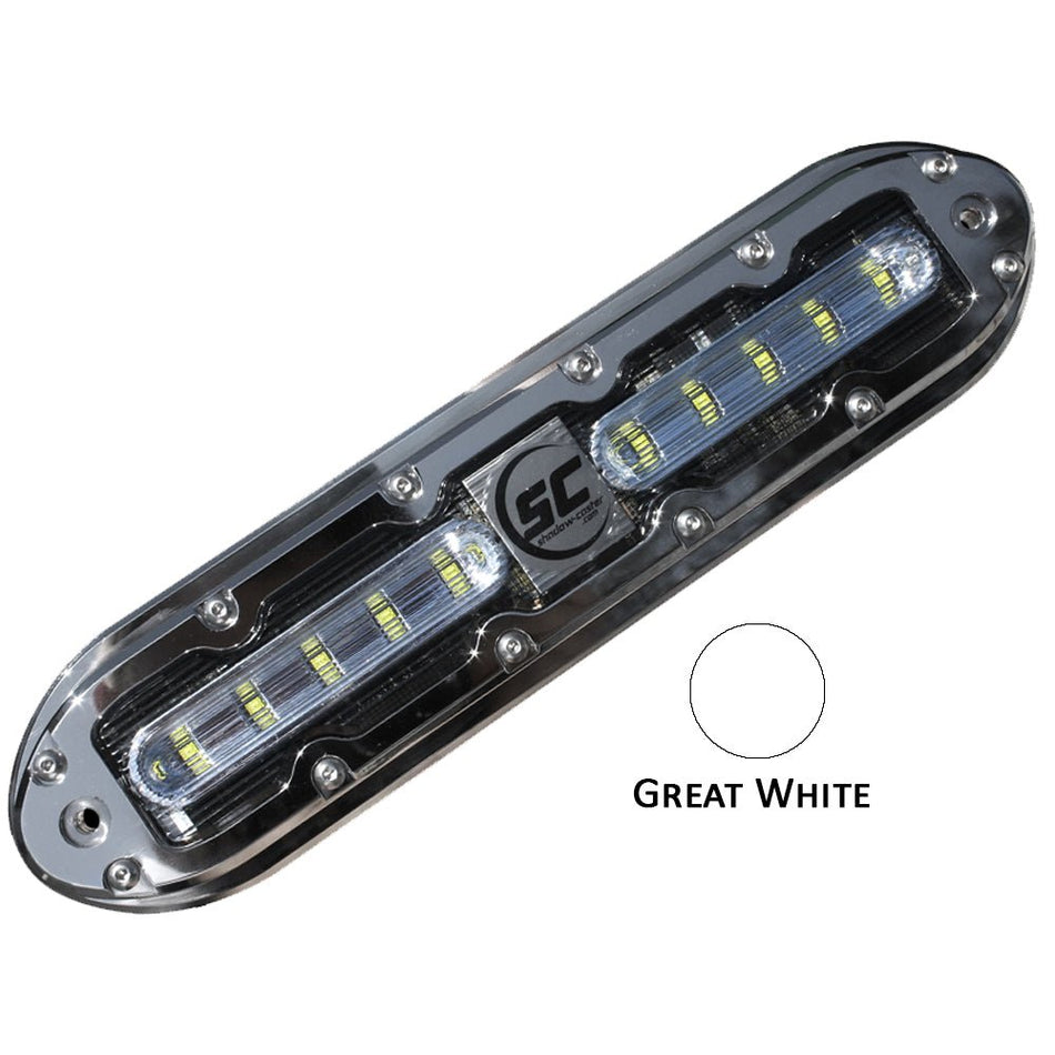 Shadow - Caster SCM - 10 LED Underwater Light w/20' Cable - 316 SS Housing - Great White - Get Tight Gear