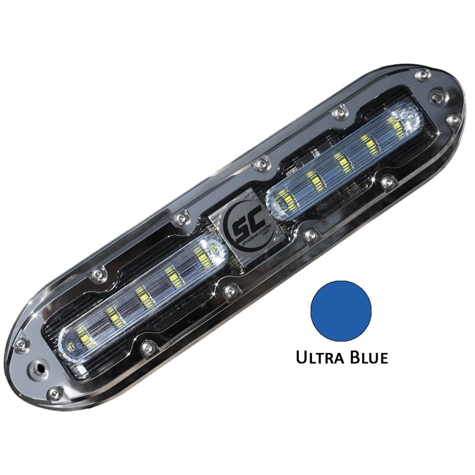 Shadow - Caster SCM - 10 LED Underwater Light w/20' Cable - 316 SS Housing - Ultra Blue - Get Tight Gear