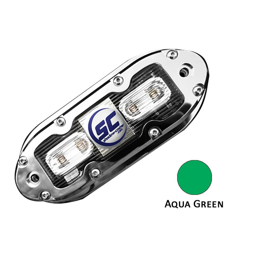 Shadow - Caster SCM - 4 LED Underwater Light w/20' Cable - 316 SS Housing - Aqua Green - Get Tight Gear