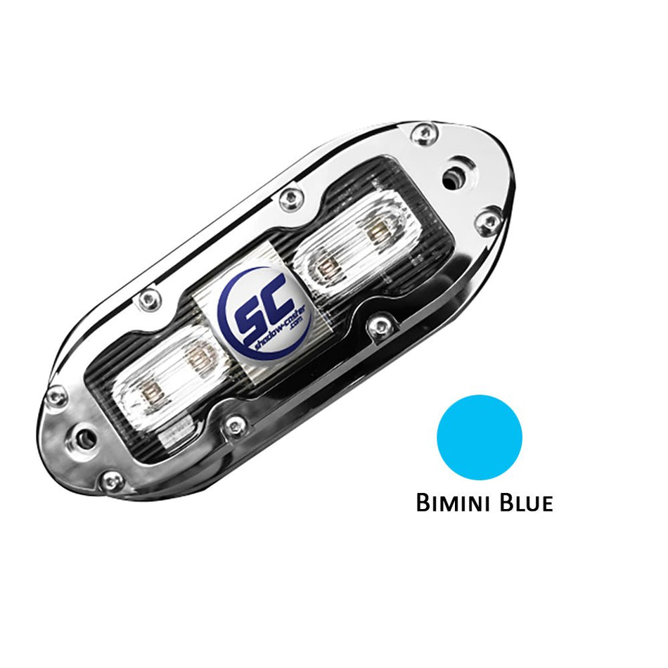 Shadow - Caster SCM - 4 LED Underwater Light w/20' Cable - 316 SS Housing - Bimini Blue - Get Tight Gear