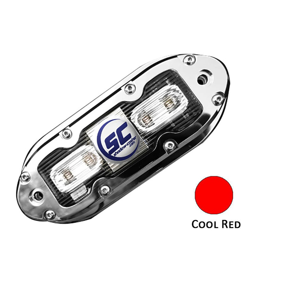 Shadow - Caster SCM - 4 LED Underwater Light w/20' Cable - 316 SS Housing - Cool Red - Get Tight Gear